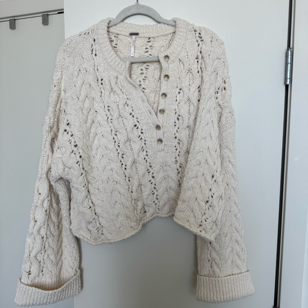 Free People Polly Cable-Knit Sweater